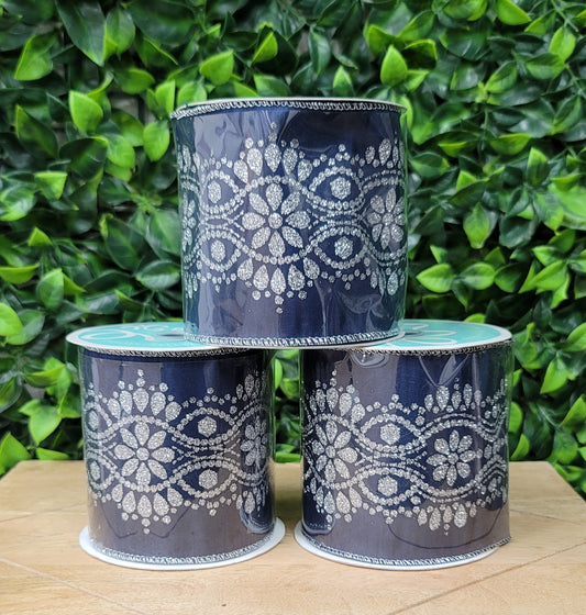 Navy and Sliver Ribbon