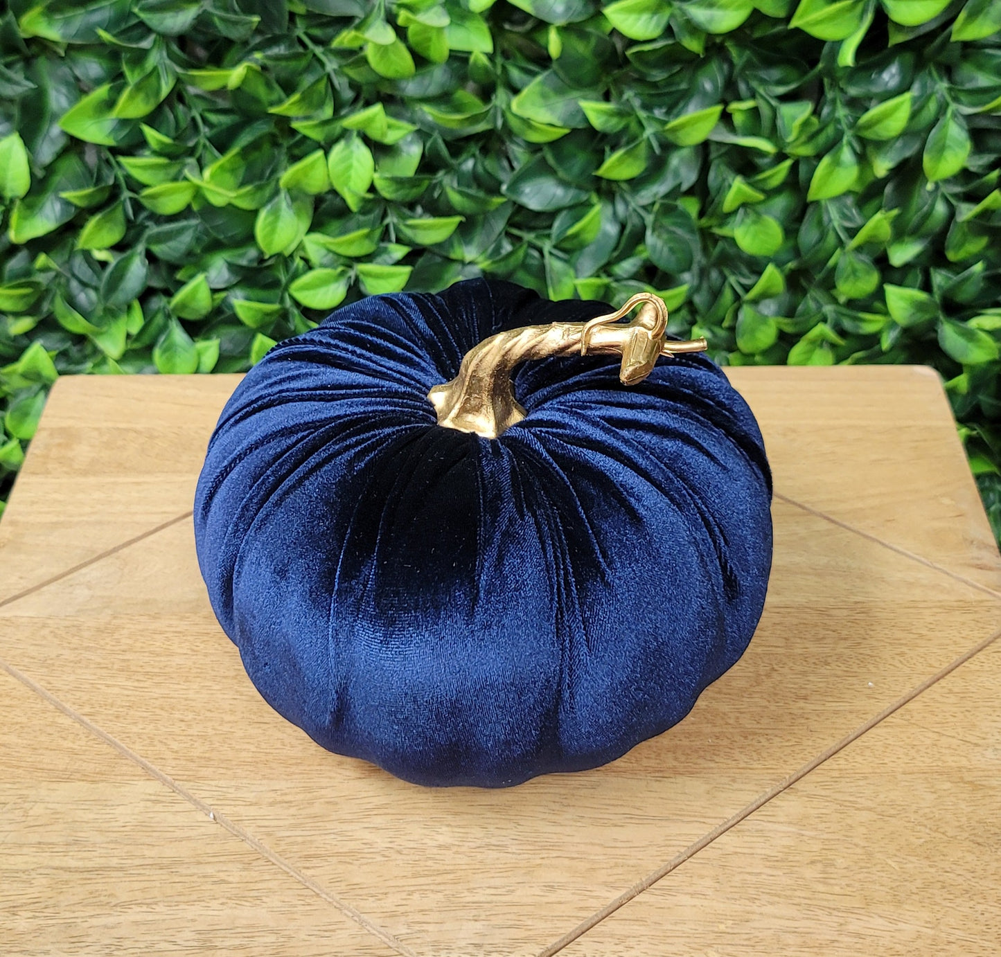Navy Pumpkin with Gold Stem