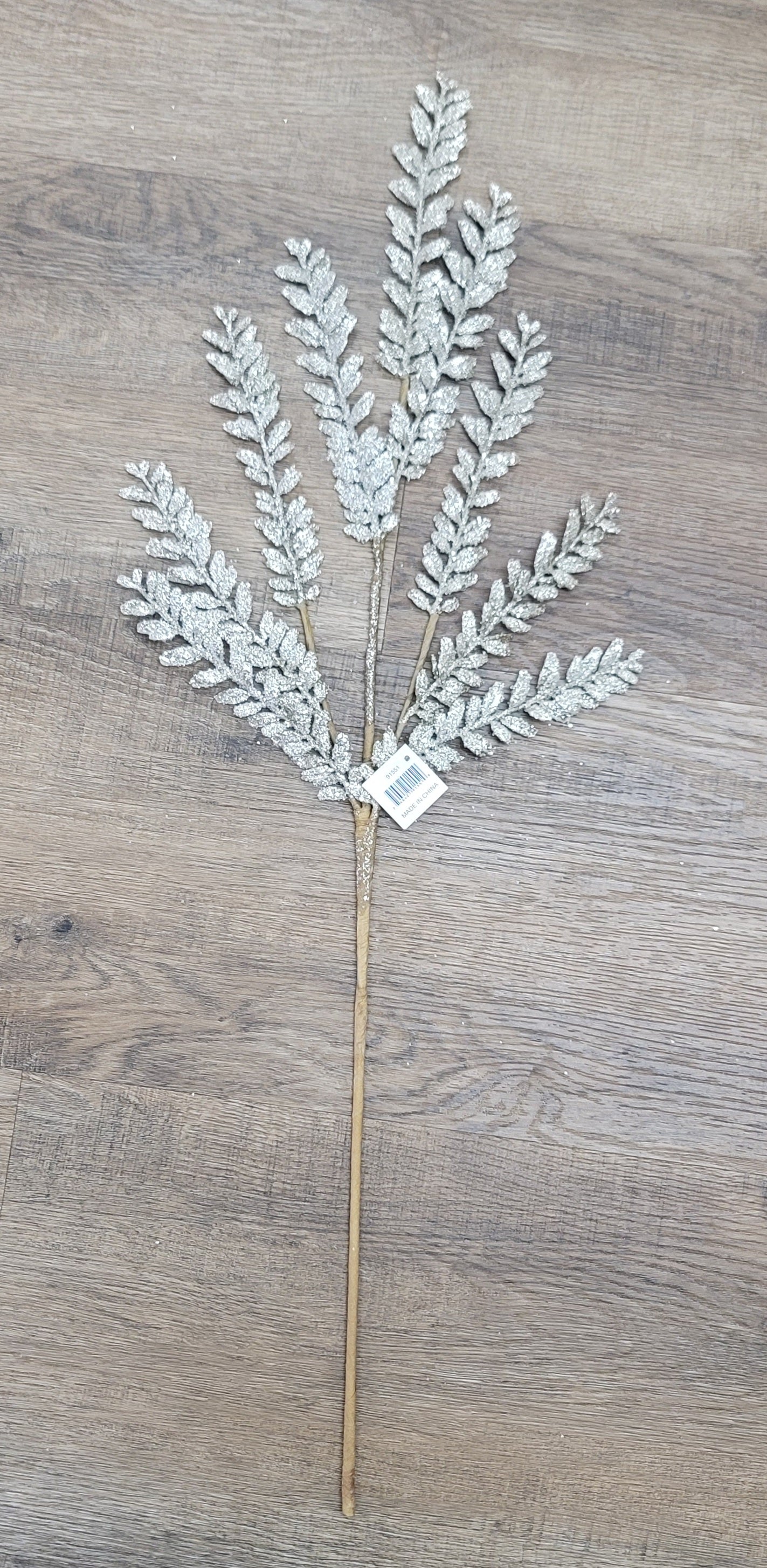 Glittered Leaf Spray