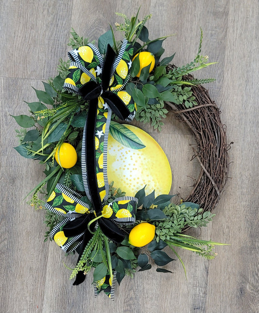Lemon Grapevine Wreath