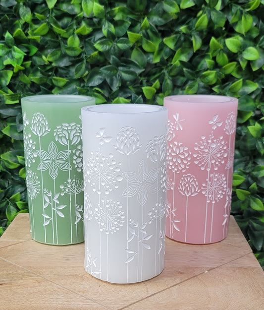 LED Flower Pillar Candle