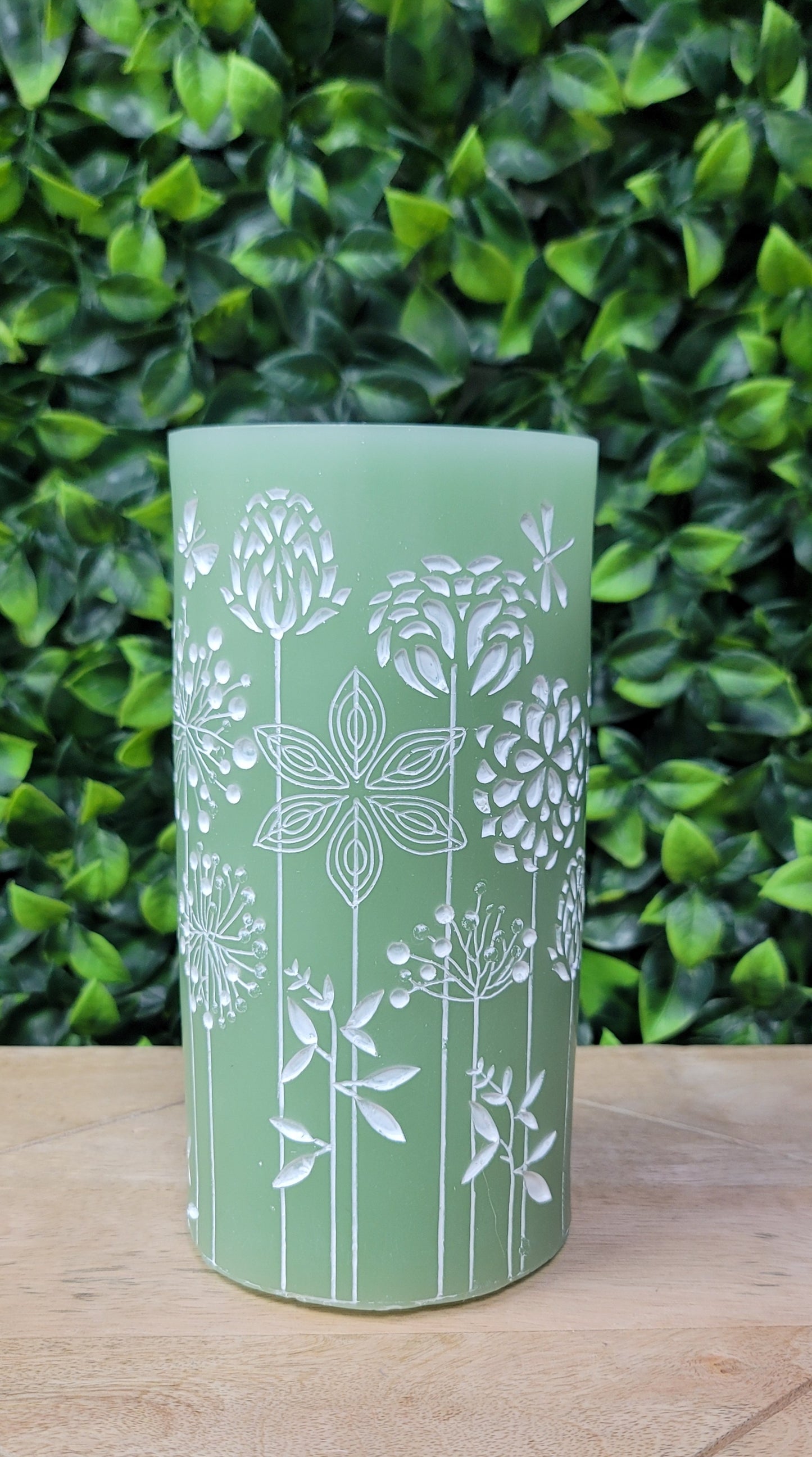 LED Flower Pillar Candle