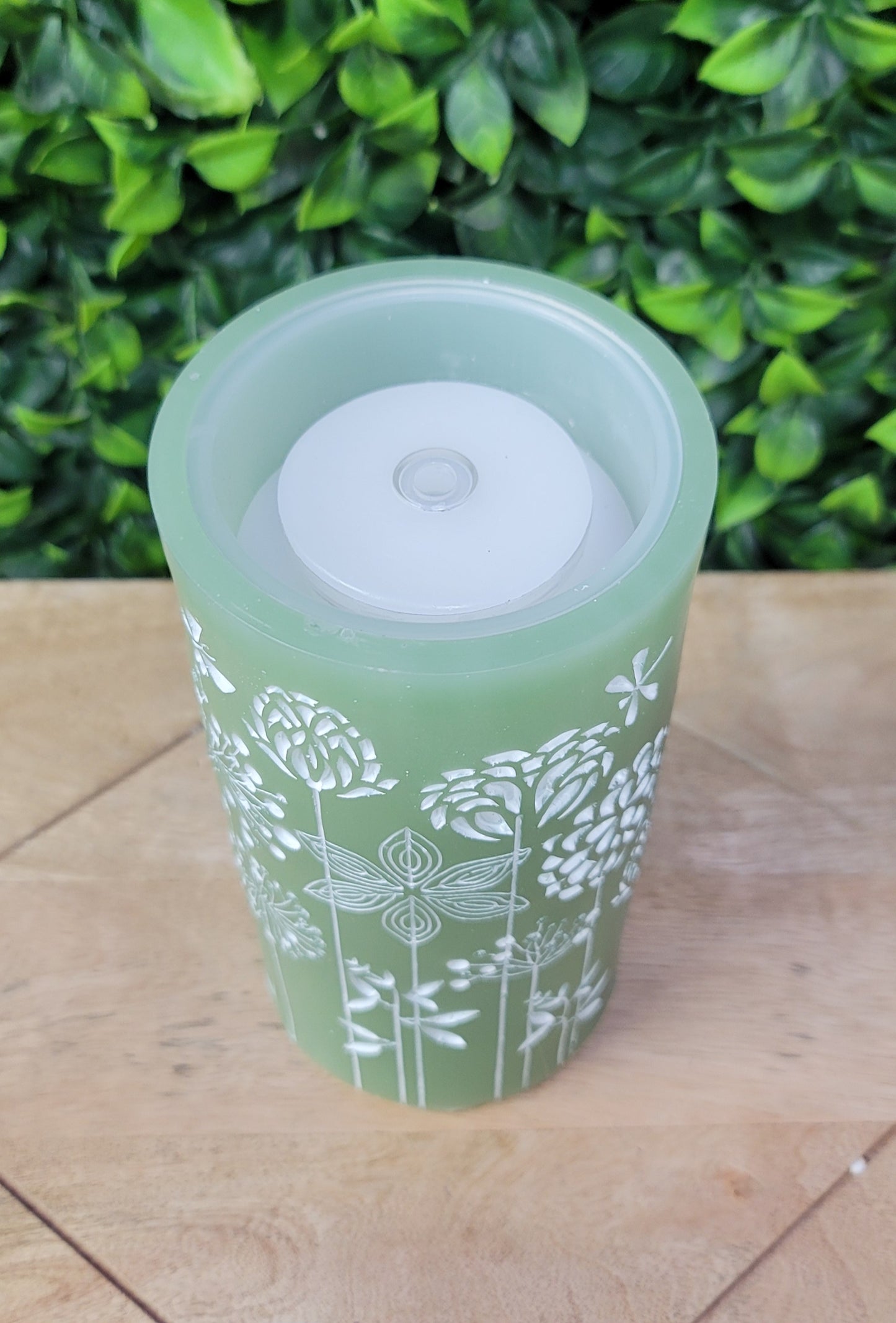 LED Flower Pillar Candle