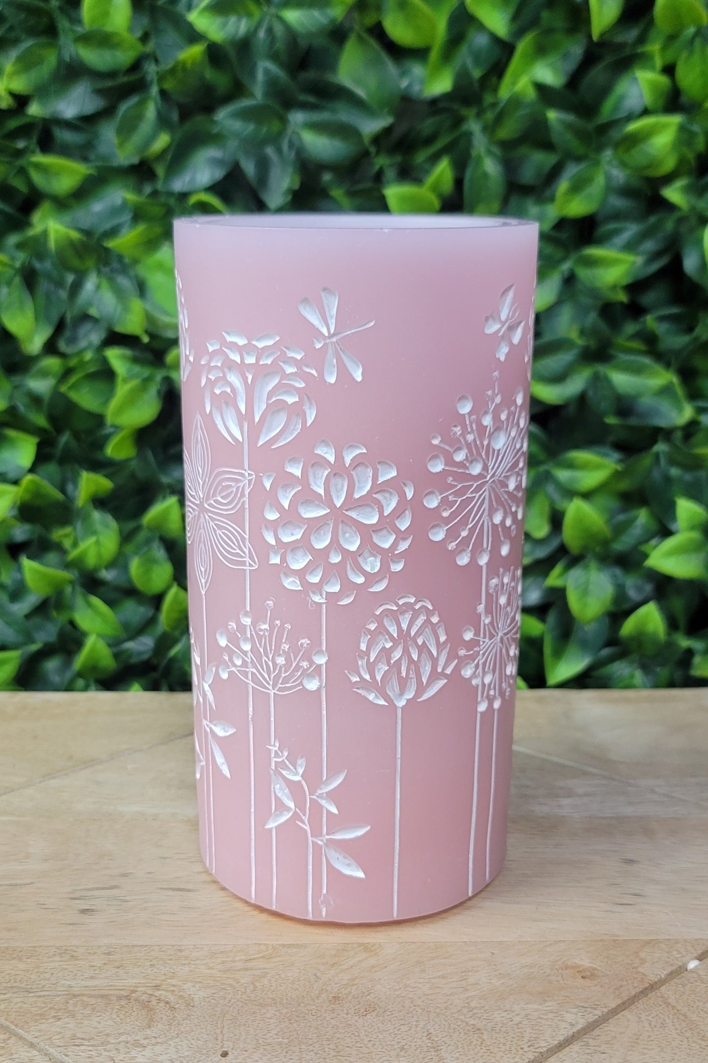 LED Flower Pillar Candle