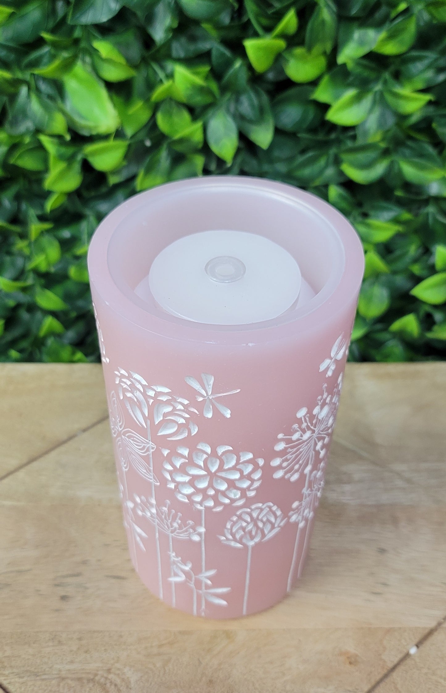 LED Flower Pillar Candle