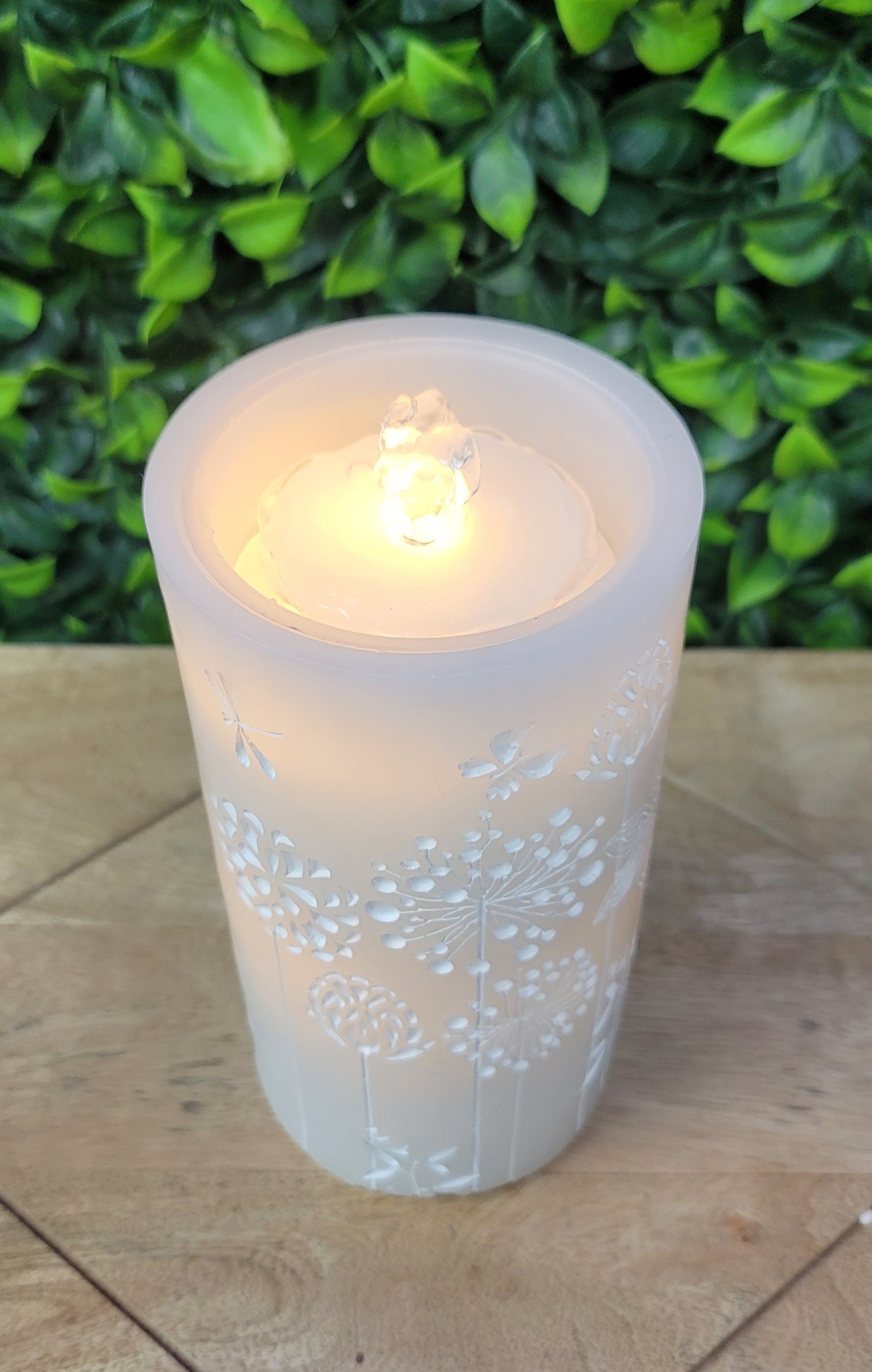 LED Flower Pillar Candle