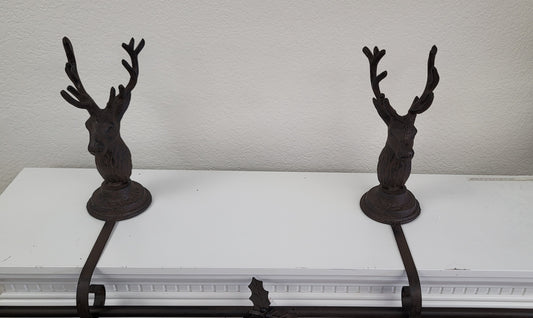 Iron Reindeer Stocking Holder