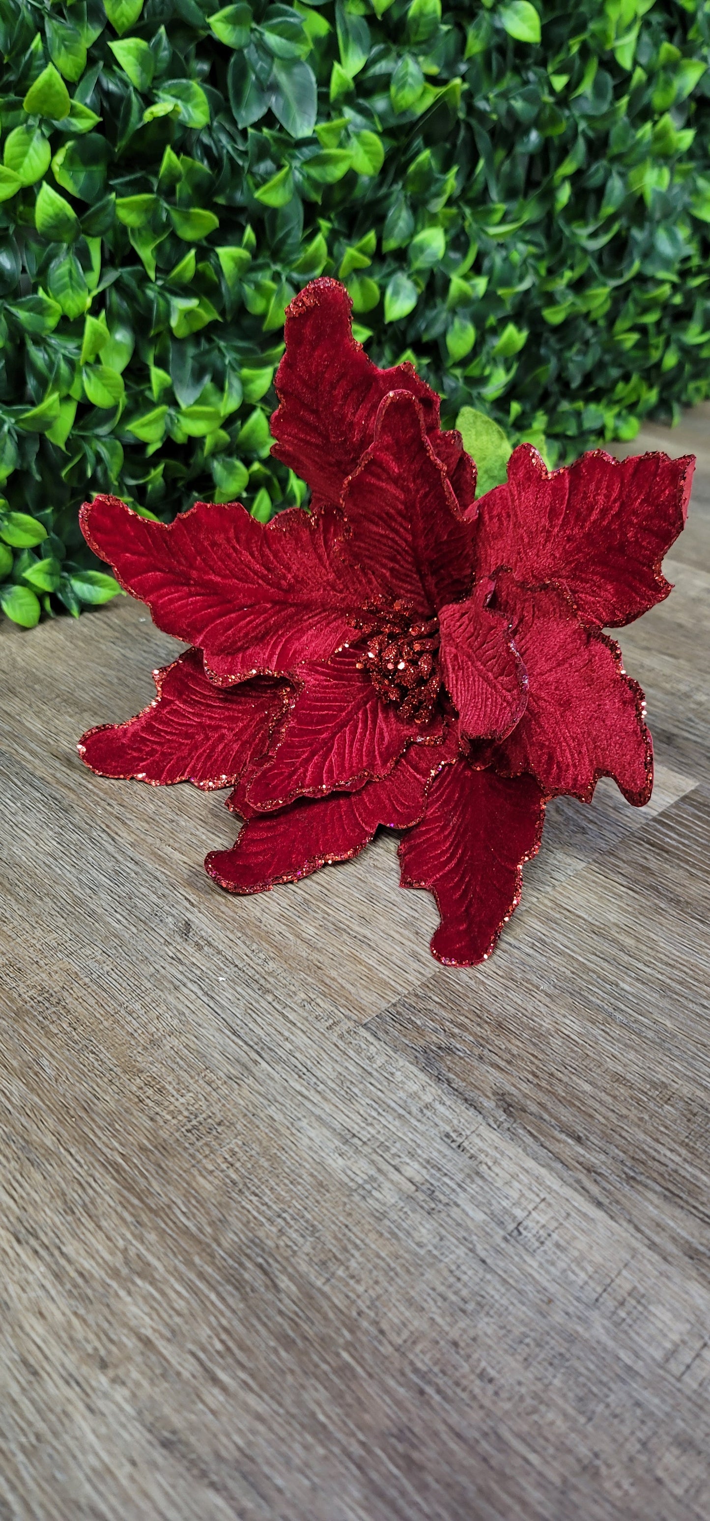 Large Poinsettia w/Glitter trim