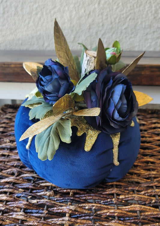 Navy & Gold Pumpkin