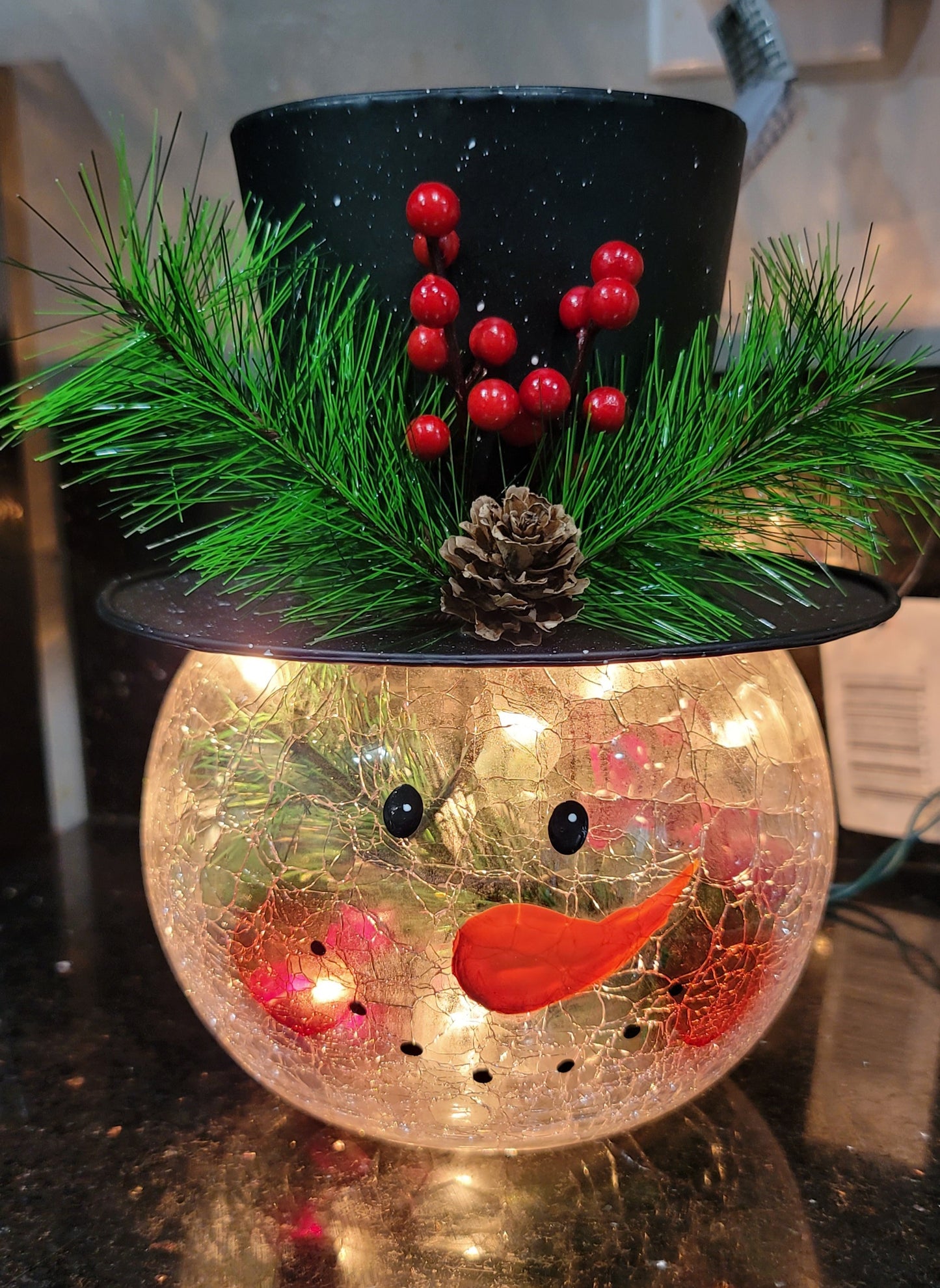 Glass Snowman Head