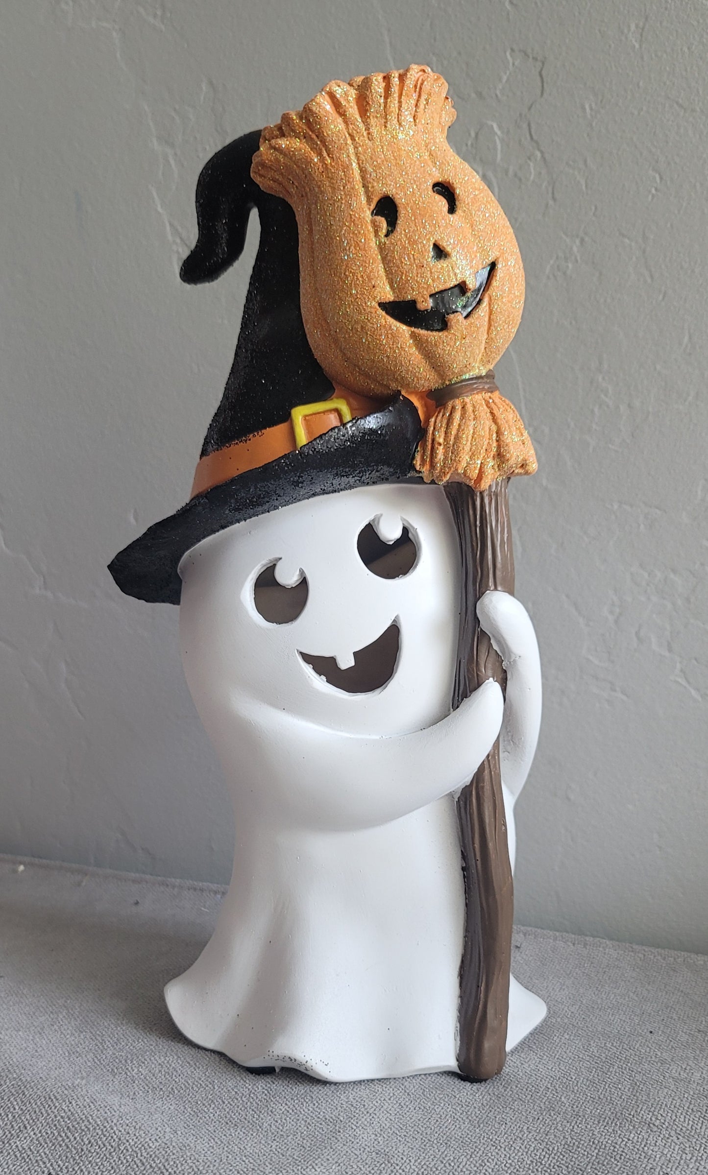 Lighted Ghost with Broom