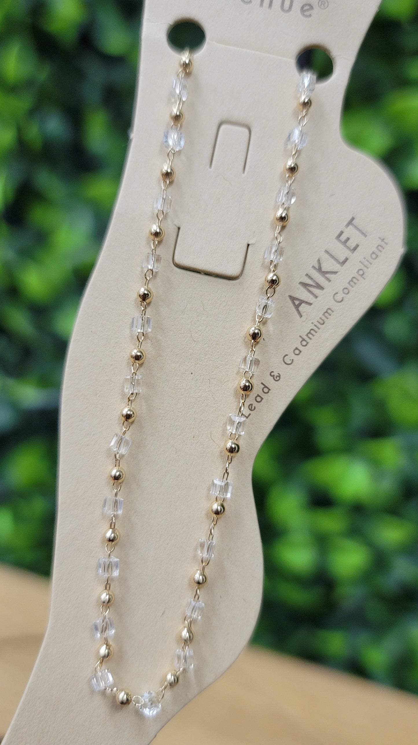 Gold/Clear Anklet