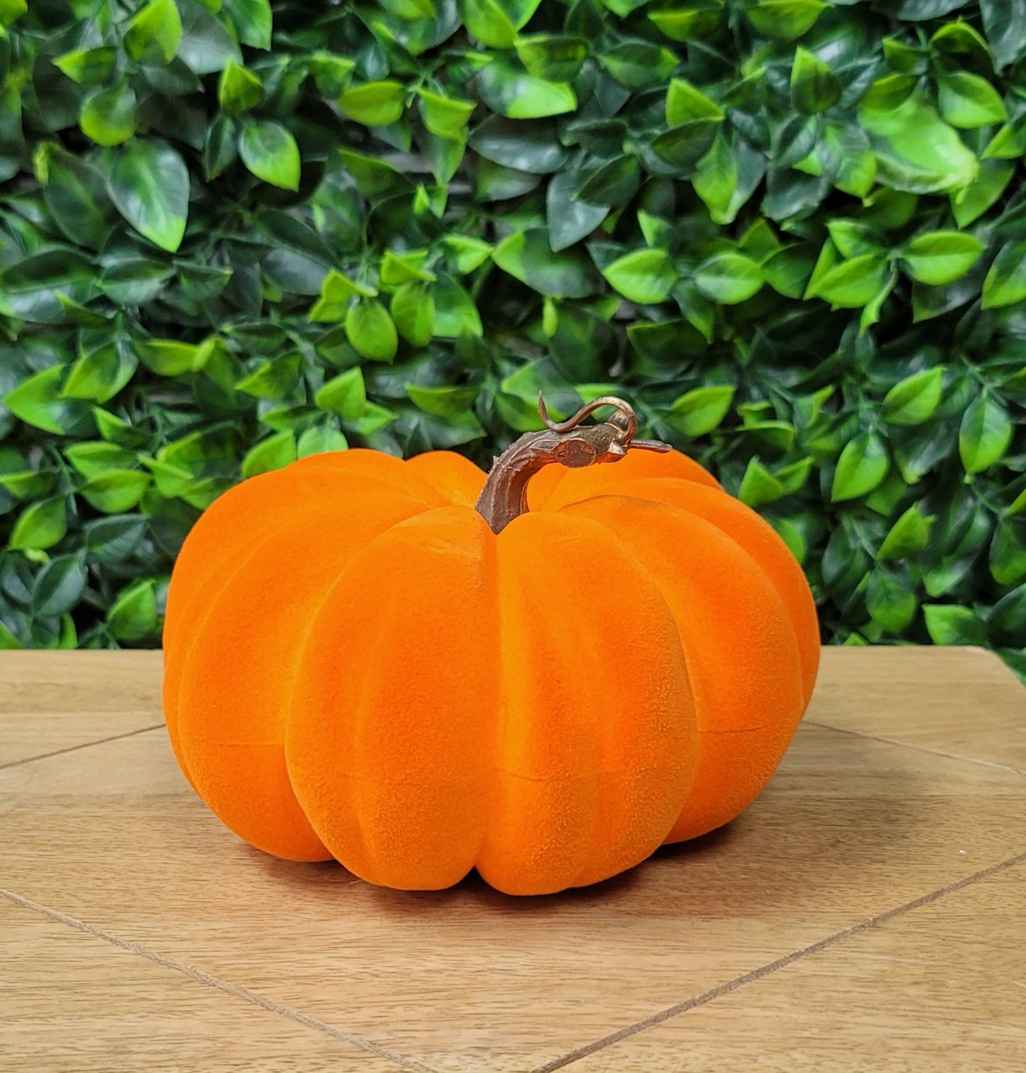 Flocked Orange Pumpkin