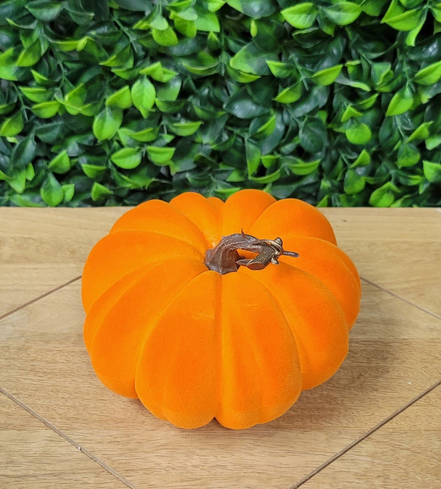 Flocked Orange Pumpkin