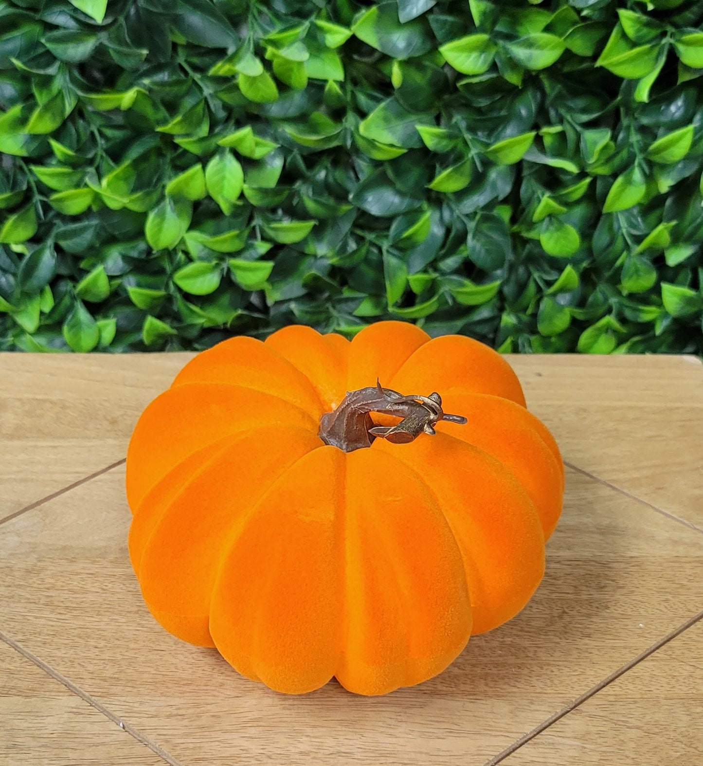 Flocked Orange Pumpkin