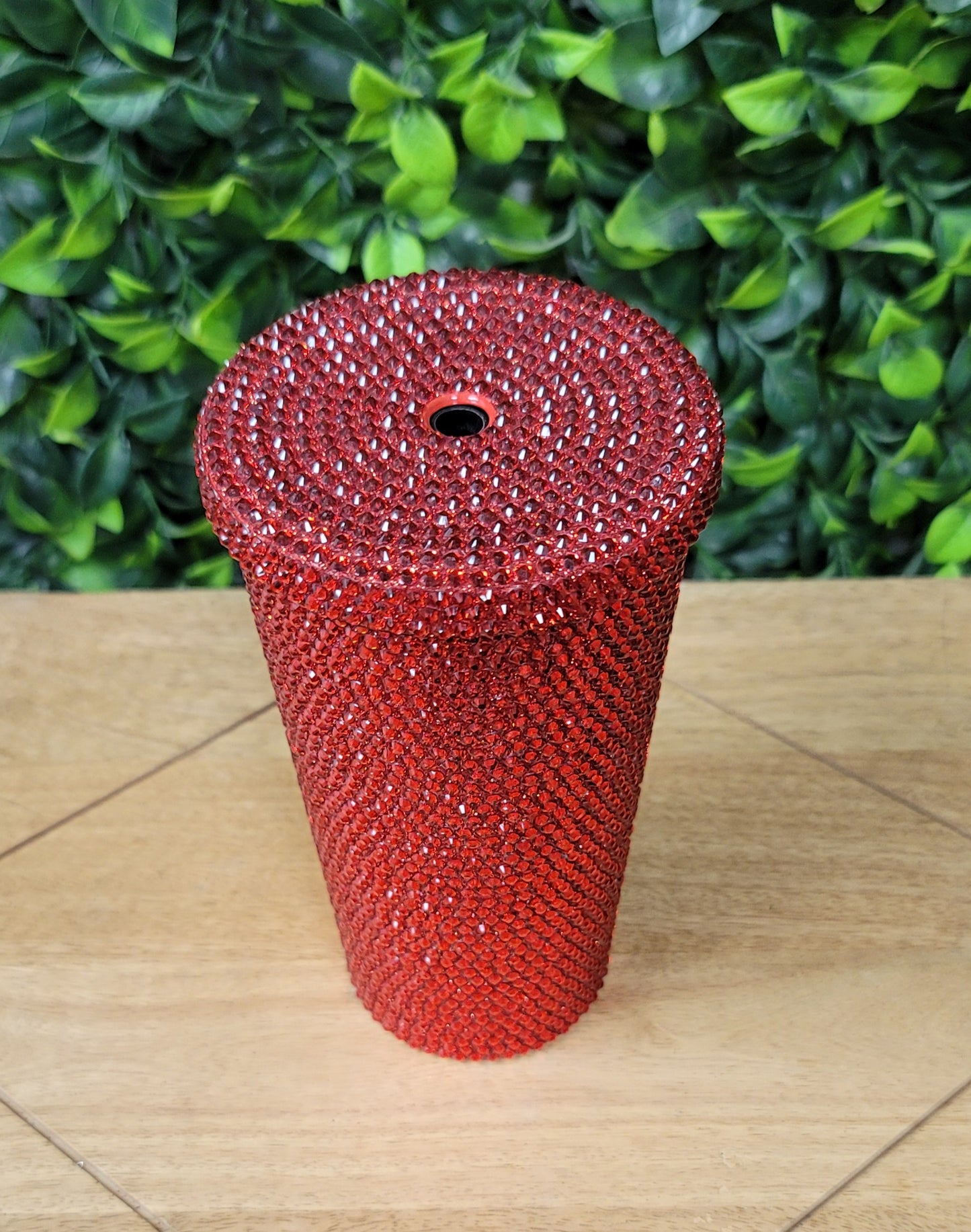 Rhinestone Tumbler with Straw