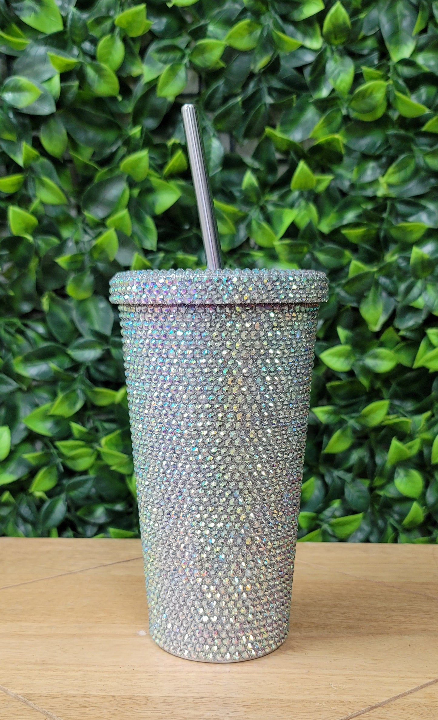 Rhinestone Tumbler with Straw