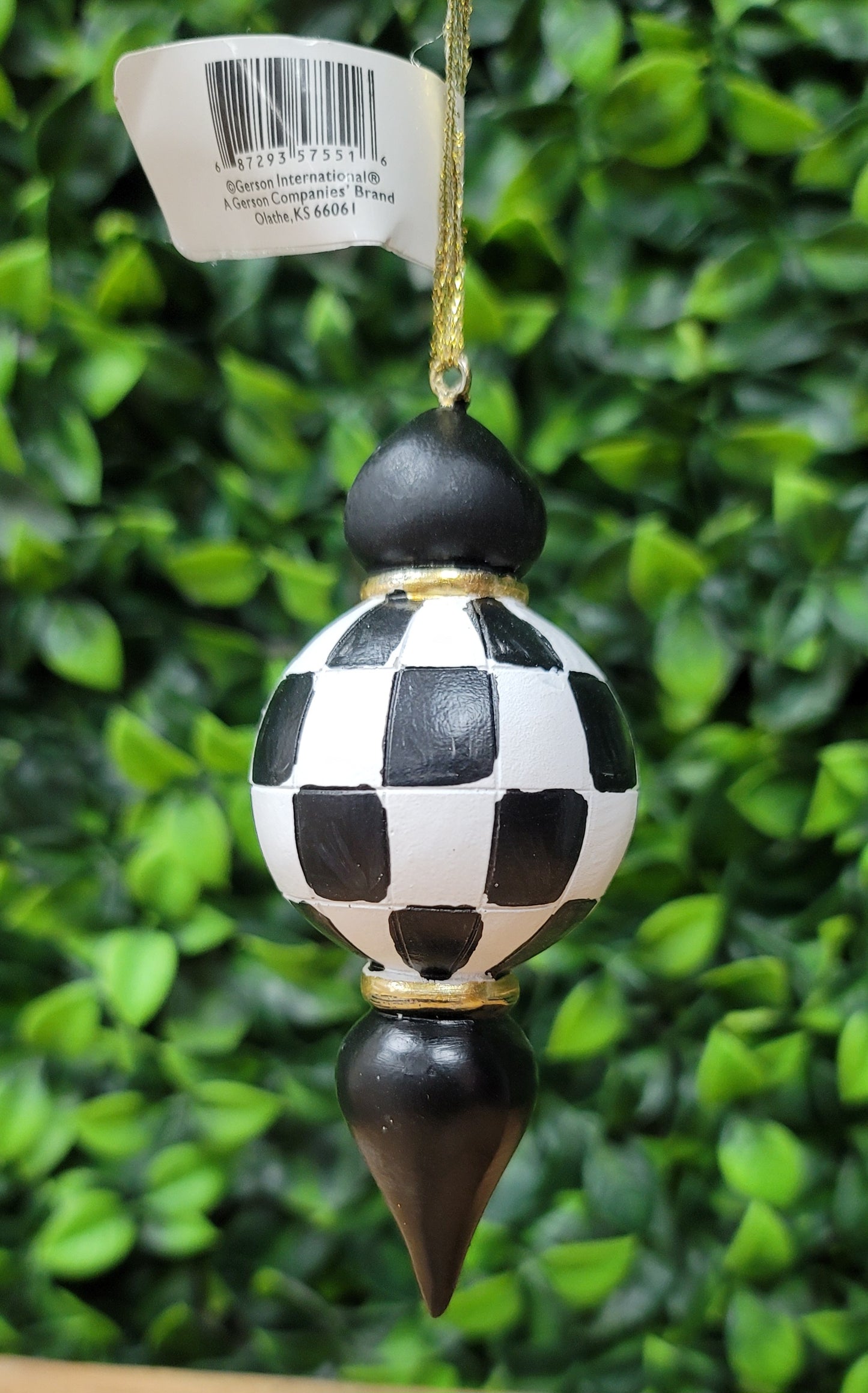 Black/White Resin Ornament