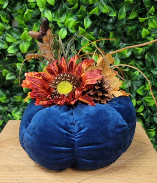 Blue Fabric Pumpkin