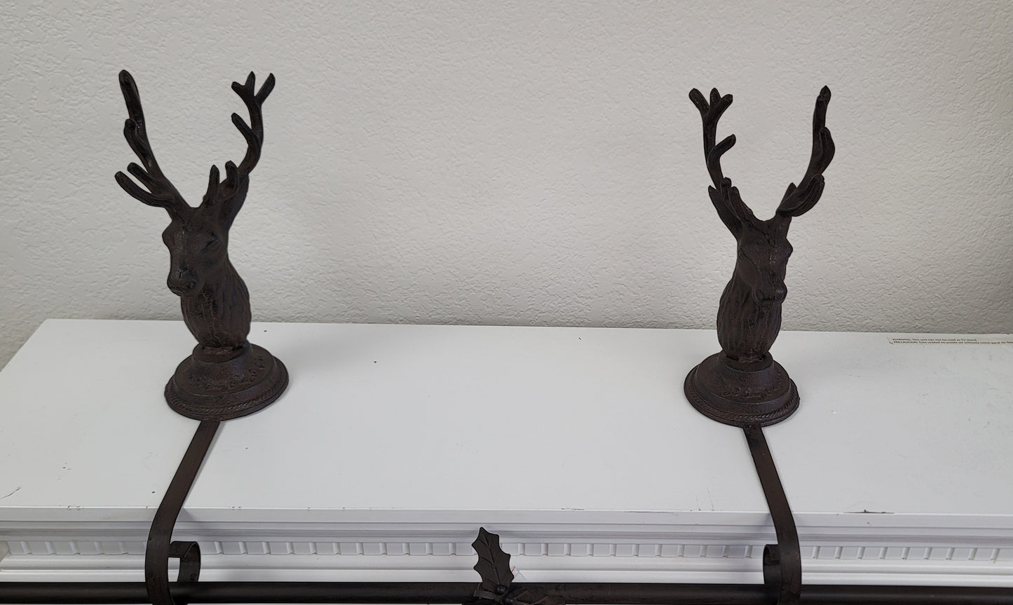 Iron Reindeer Stocking Holder