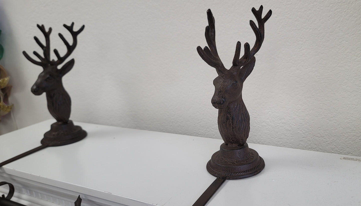 Iron Reindeer Stocking Holder