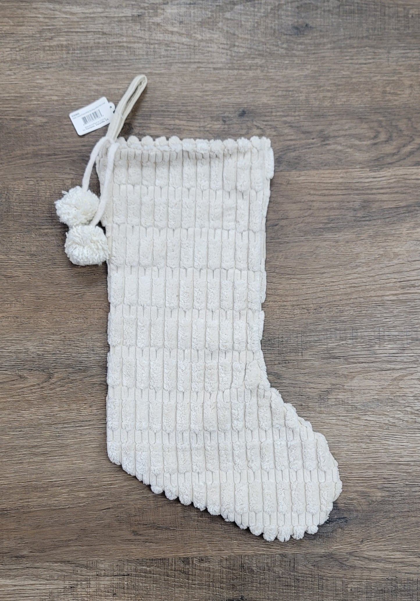 Fabric Stocking  w/pompom