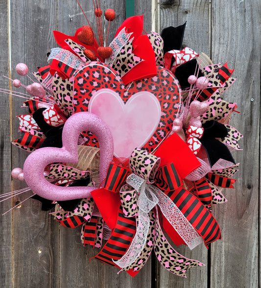 Double Heart Cheetah Wreath