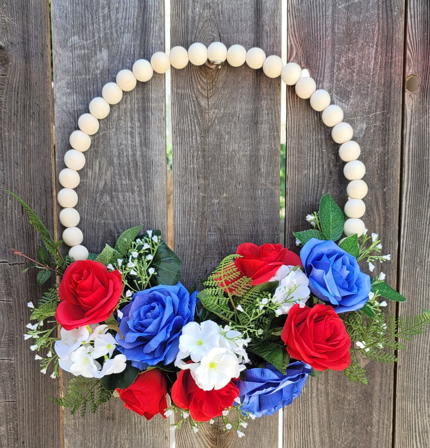 Red White and Blue Bead Wreath