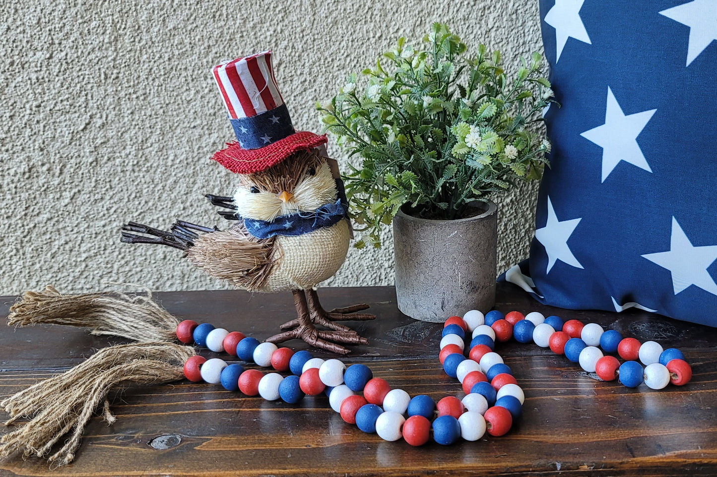 Americana Wood Bead Garland