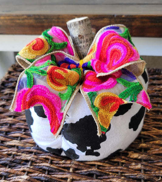 Cow Print Fabric Pumpkin