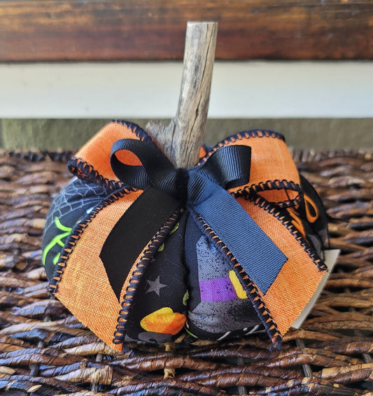 Small Halloween Fabric Pumpkin