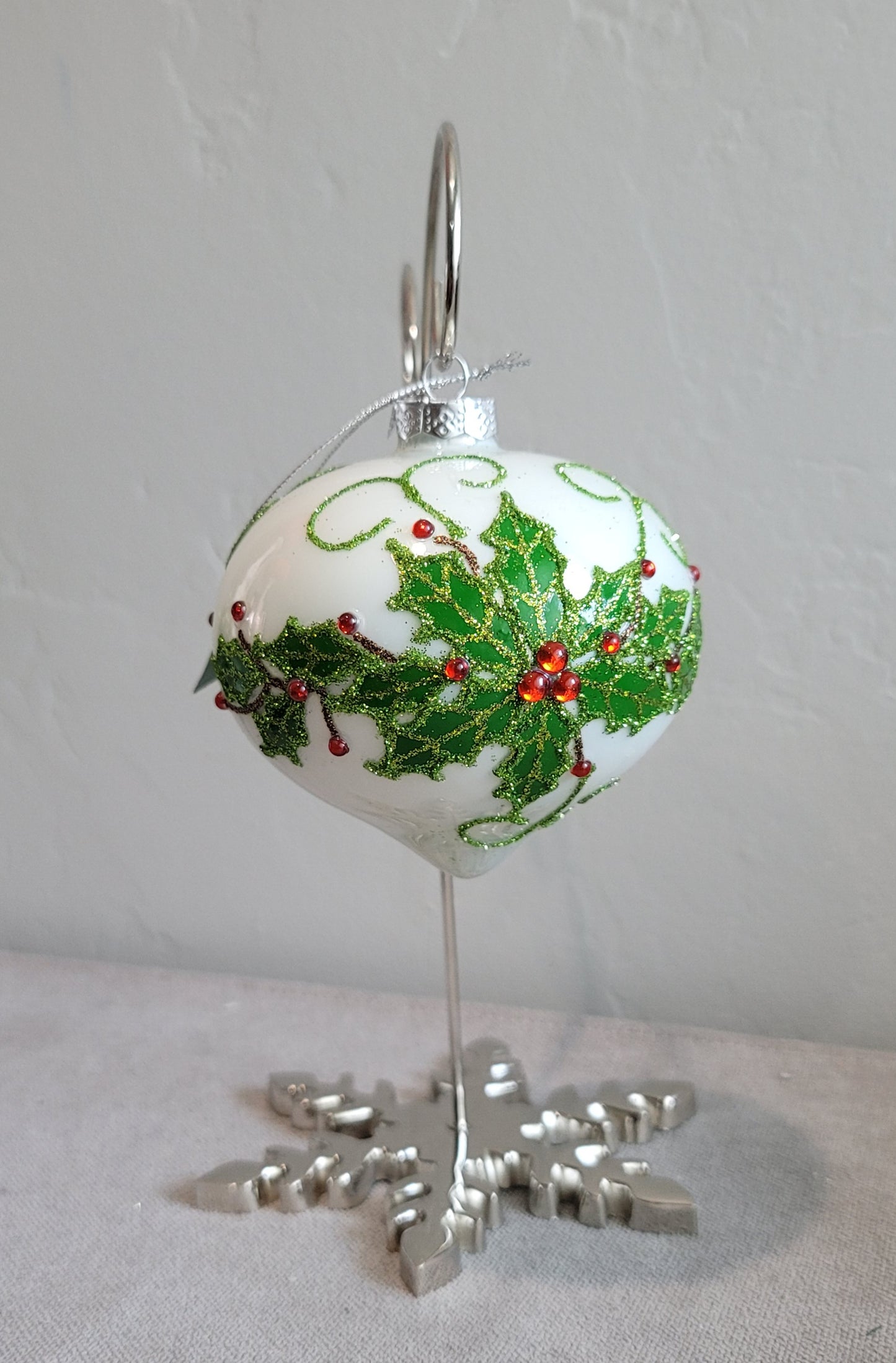 Holly Glass Ornaments