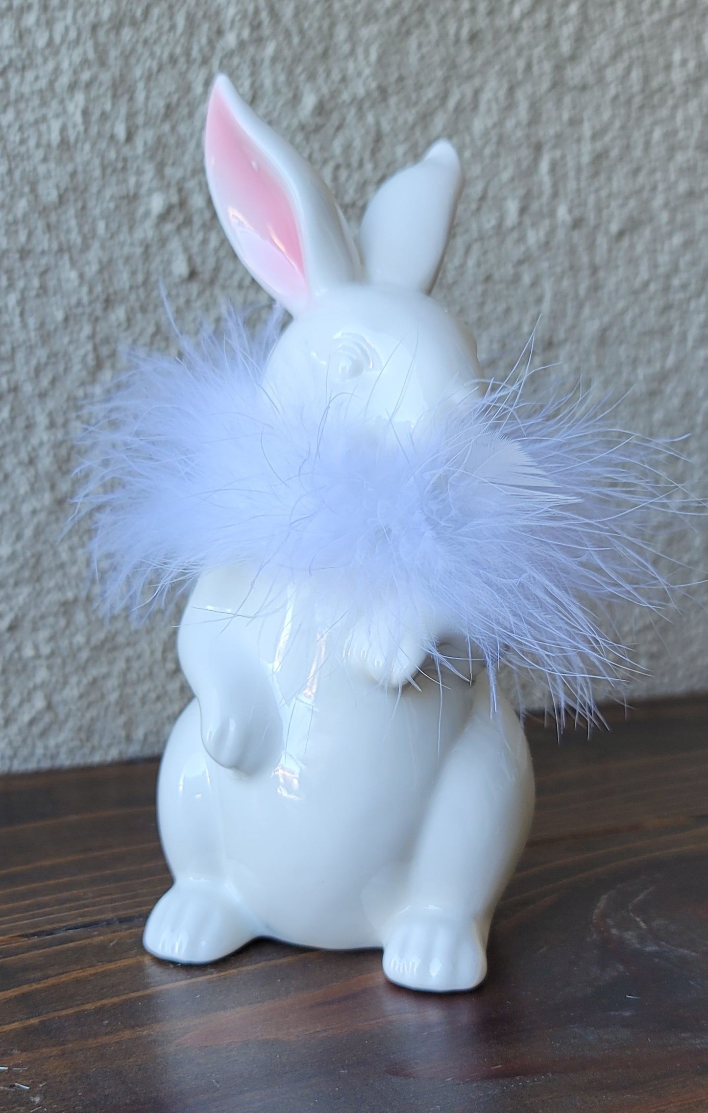 Porcelain Bunny w/ Feathers