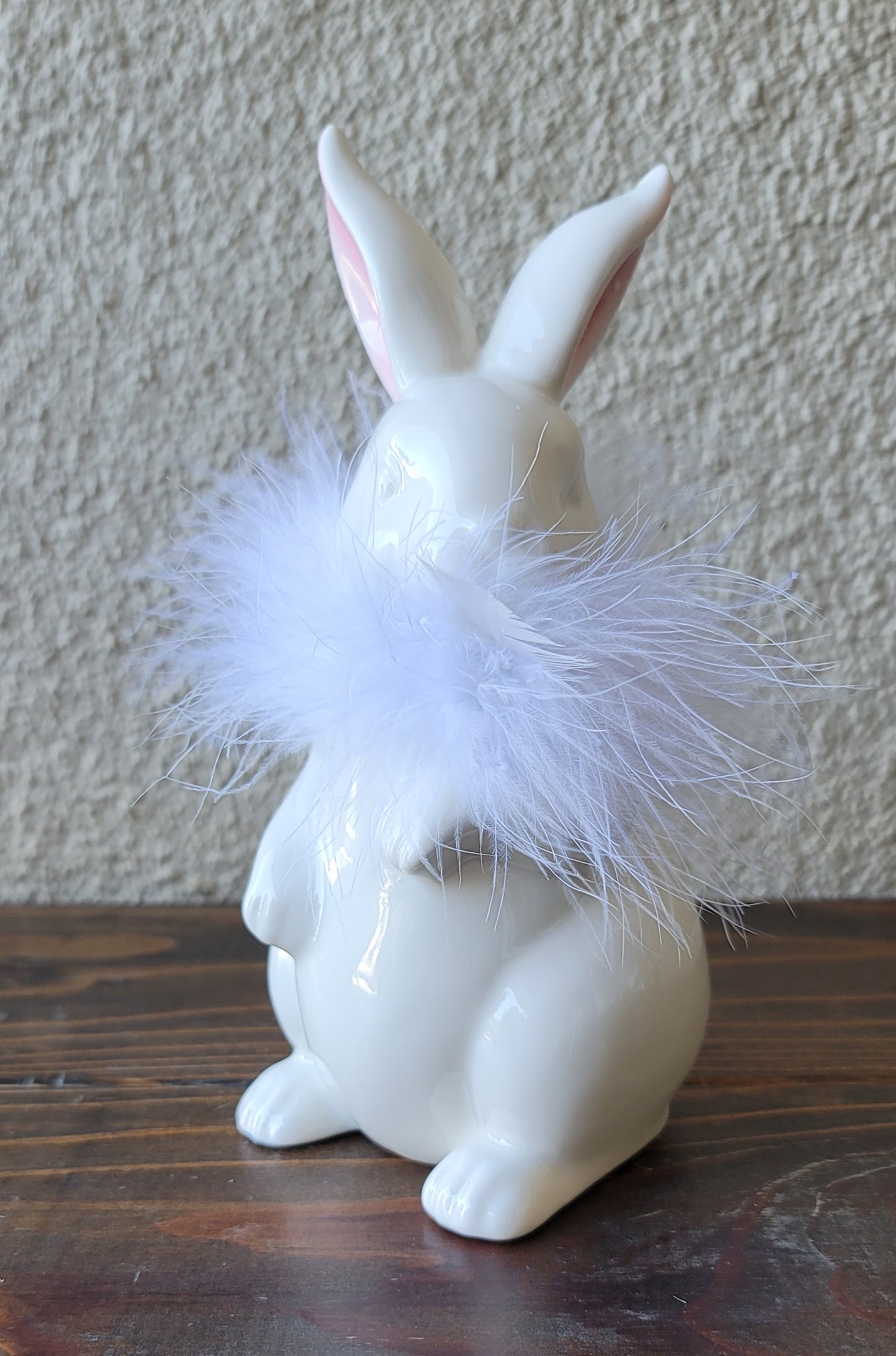 Porcelain Bunny w/ Feathers