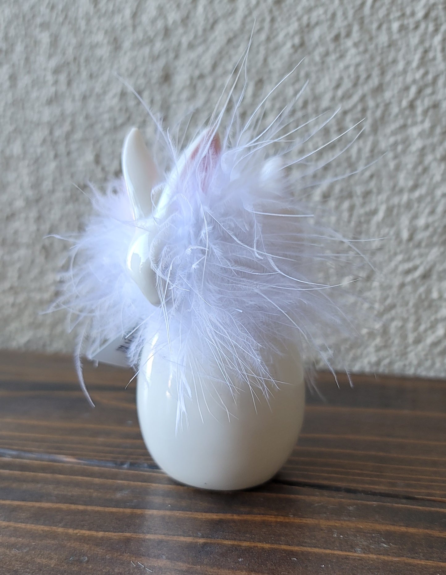 White Porcelain Feathered Bunny